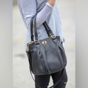 J. Crew Black Leather Satchel